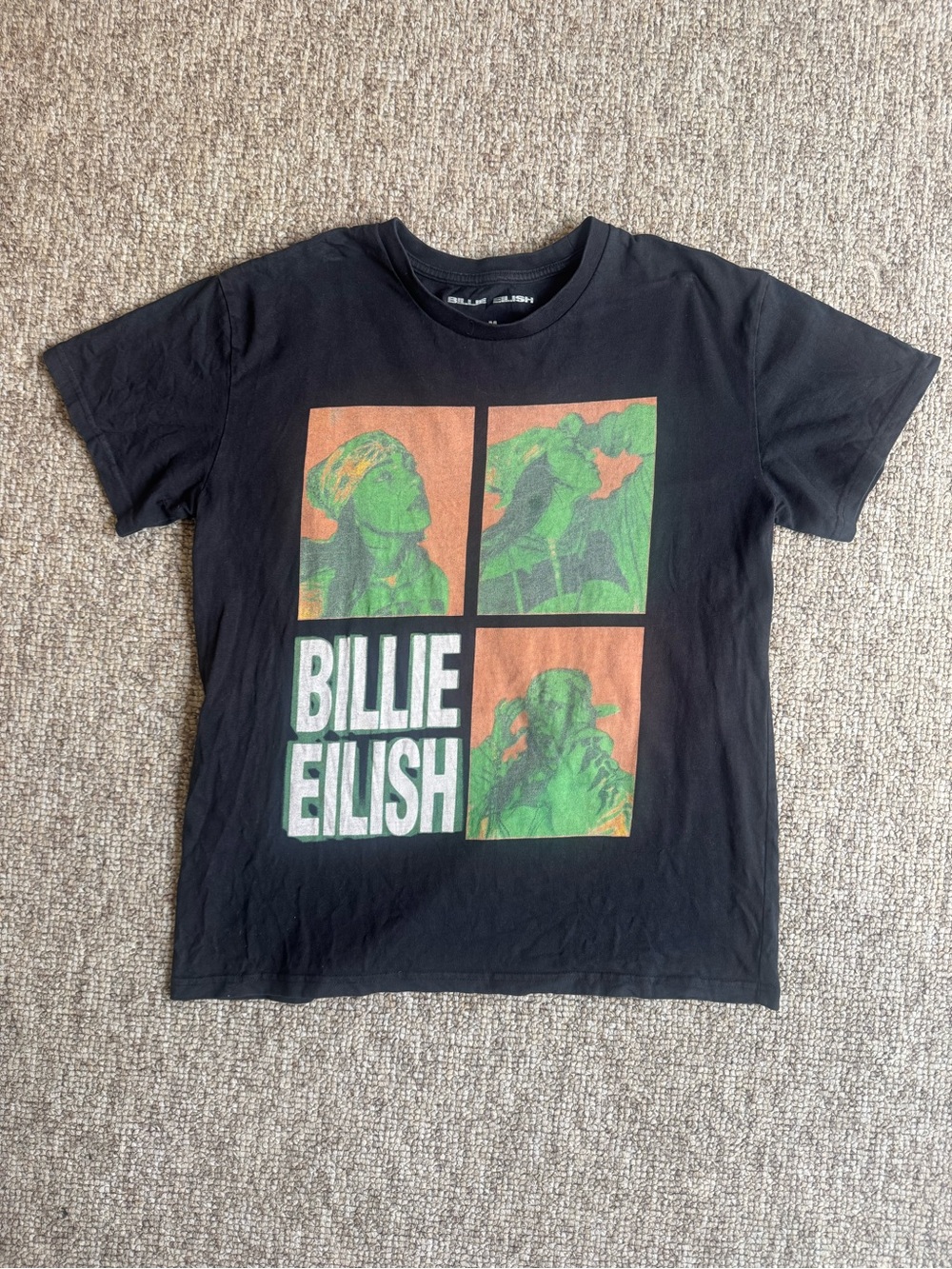 Billie Eilish Bandana Portrait Grid T-Shirt M